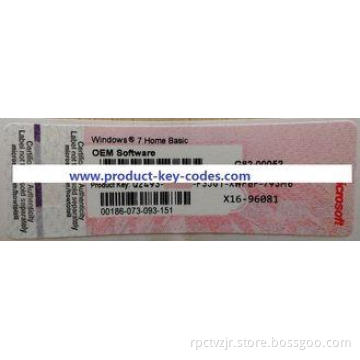 Microsoft Windows Product Key Sticker for Win 7 Home Premiu
